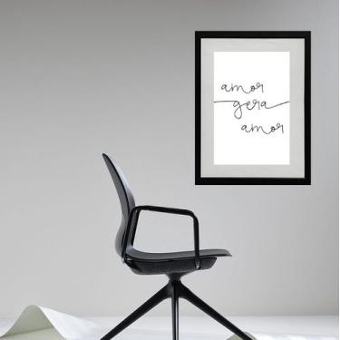 Imagem de Quadro Minimalista Amor Gera Amor - 60x48cm - Quadros On-line, Madeira