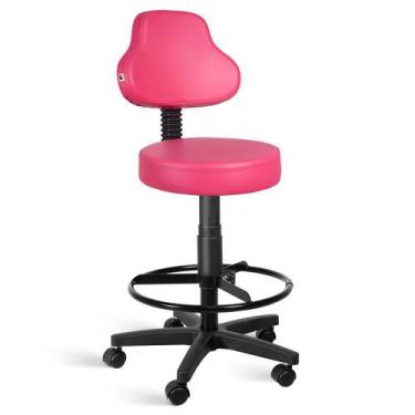 Imagem de Cadeira Mocho Alto Encosto Alto Giratória Com Rodízios - Shopcadeiras,