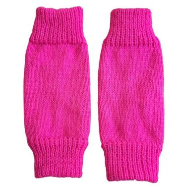 Imagem de Polaina Infantil em Lã (rosa flash) - Artesanato, 4 - 5 anos