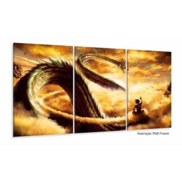 Imagem de Quadro Dragon Ball Z Goku Super Sayajin em Mosaico 120x60 3 peças - Wa