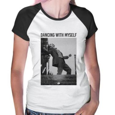 Imagem de Baby Look Raglan Dancing with myself - Foca na Moda, Branco, Preto, M