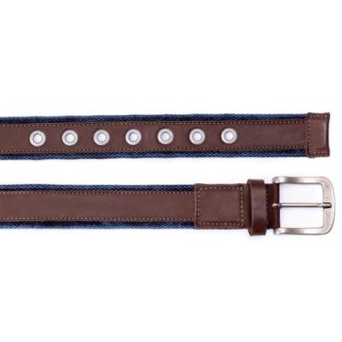 Imagem de Cinto de Lona Masculino 3016 Detalhes em Couro - Gurgel, Marinho mouro