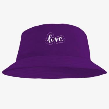 Imagem de Chapéu Bucket Hat Estampado Love - MP Moda Masculina, Único, Roxo