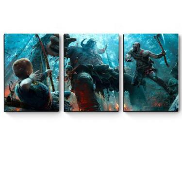 Imagem de Kit 3 quadros MDF God Of War Troll - Starnerd