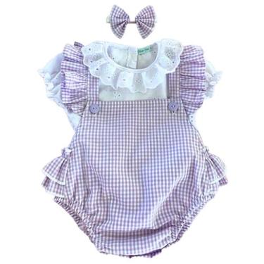 Imagem de Body Jardineira Bebê Menina com Tiara 100% Algodão Mundo Nina Kids Jad