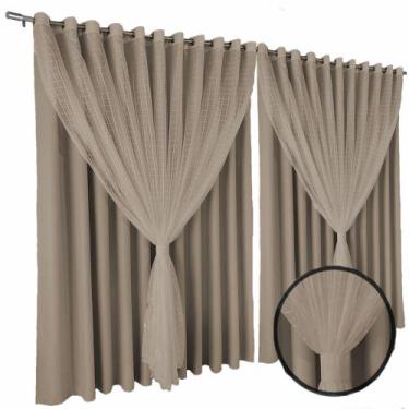 Imagem de cortina blackout quarto corta luz 6,00 x 2,40 Miami palha - Bravin Cor