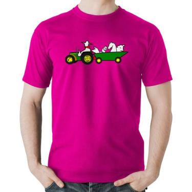 Imagem de Camiseta Algodão Fazendeiro - Foca na Moda, Rosa, M