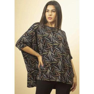 Imagem de Blusa Ampla  Morcego Manga Curta Folhagem - Amazonia Vital