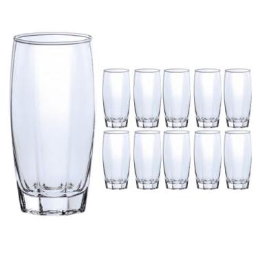 Imagem de Jogo com 10 Copos Vidro Florence Luxo 370ml Transparente - CRISTAR