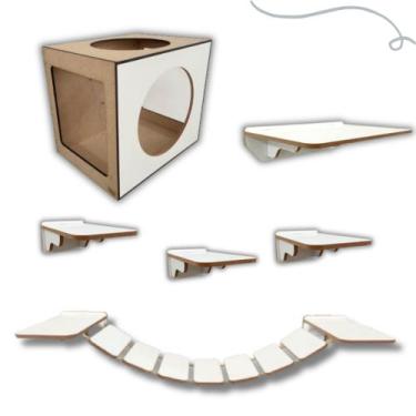 Imagem de Kit Playground Para Gatos 1 Nicho 4 Prateleiras 1 Ponte - DGP STORE, B