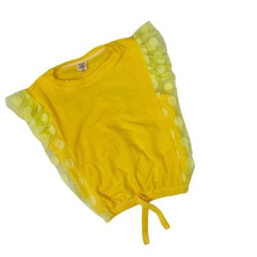 Imagem de Blusa Regata Canelada Manga Tule com Babado - Magic Sky, 8, Amarelo