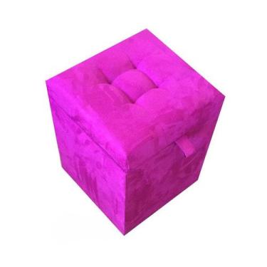 Imagem de Puff baú quadrado - 1 lugar - 36x36cm - rosa choque - Negromonte Store