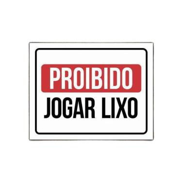 Imagem de Placa De Sinalização Proibido Jogar Lixo 27X35