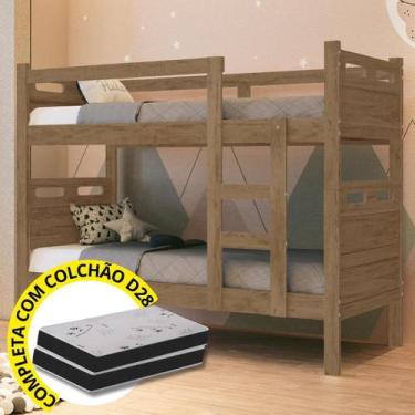 Imagem de Beliche com Colchão Confortável Reforçada Completa D28 Envio Imediato 