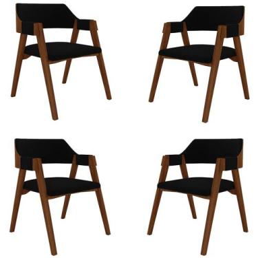 Imagem de Kit 4 Cadeiras Sala de Jantar e Jogos Carteados Madeira Maciça Poker V