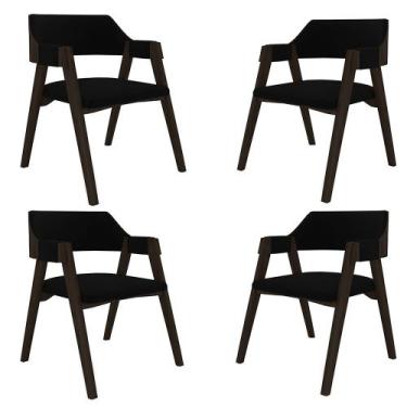 Imagem de Kit 4 Cadeiras Sala de Jantar e Jogos Carteados Madeira Maciça Poker V