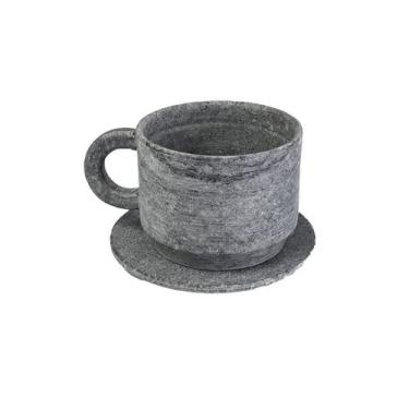 Imagem de Xícara de Chá com Pires em Pedra Sabão Servir Decorar 200ml - Industri