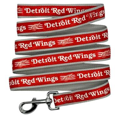Imagem de Pets First Coleira para cães e gatos Detroit Red Wings da NHL para cães, caminhe bonito e estiloso! A correia definitiva para fãs de hóquei! Grande (1,8 m de comprimento x 2,5 cm de largura) (DRW-3031-LG)