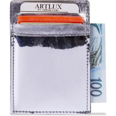 Imagem de Porta Cartão Couro Misto Artlux 933, CINZA CLARO