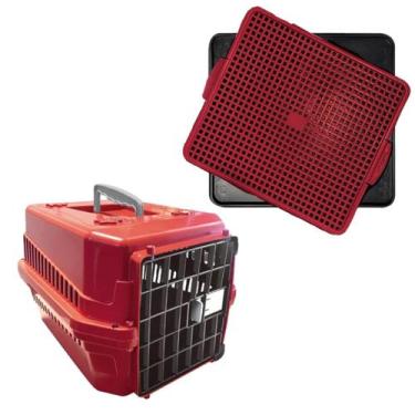 Imagem de Sanitario Higienico Pet Canino +Caixa Transporte N2 Vermelho - MecPet