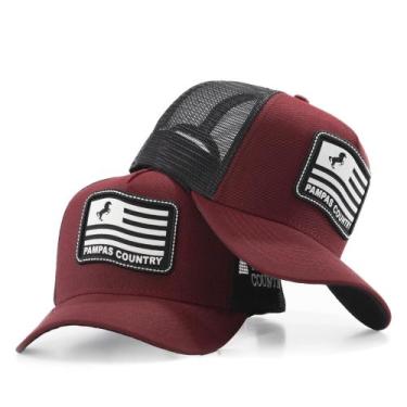 Imagem de Boné Trucker Exclusivo Pampas Country Estilo Cavalo Rural Unissex, Bor