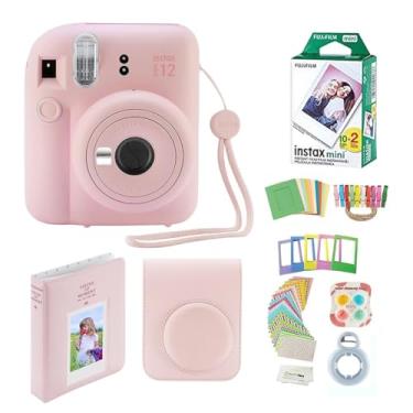 Imagem de Fujifilm Câmera Instantânea Instax Mini 12 com Capa, 20 Filmes Fuji, Adesivos Decorativos, Molduras, Álbum de Fotos e Mais Kit de Acessórios (Rosa Flor)