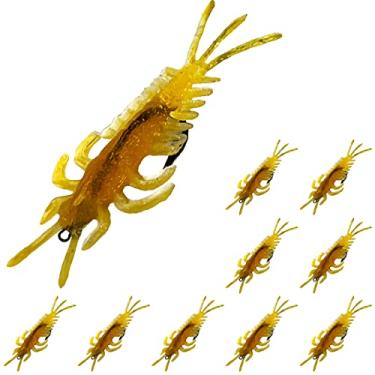 Imagem de DELONG LURES - Isca de pesca de plástico macio, iscas de ninfa Mayfly para água doce e salgada para tucunaré, robalo, boca pequena, peixe-panfish e truta (embalagem com 10)