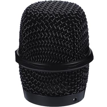 Imagem de Microfones de cabeça de substituição de cabeça de grade microfones de malha substituição de peça acessório capa preta compatível com bs-/ - Mic Metal