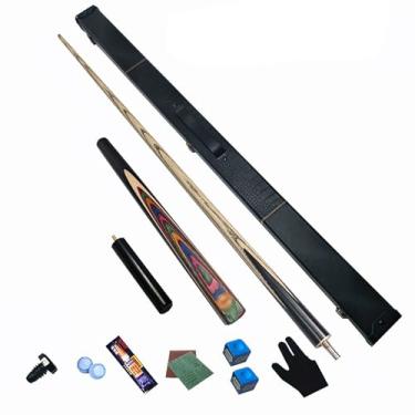 Imagem de Taco de sinuca de madeira de freixo de 147 cm, taco de sinuca, taco de sinuca profissional para esportes de mesa de sinuca, bar de bilhar de madeira (C taco de sinuca + acessórios + caixa de tacos, 10