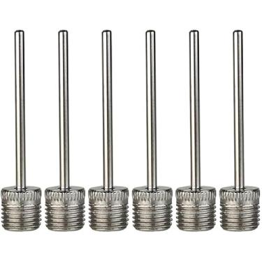 Imagem de 6 peças de bolas de aço inoxidável, agulhas de inflação, bombas de ar para basquete, bolas de futebol, bolas de vôlei, bombas, agulha de inflação, basquete, futebol, bombas de ar, acessórios