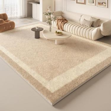 Imagem de Tapete de decoração de sala de estar creme francês, tapete de pelúcia para quarto, cabeceira, sala de estudo moderna, vestiário, tapetes macios, 5,200 x 300 cm