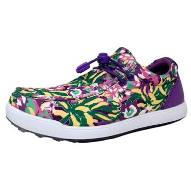 Imagem de SKONI Tênis de golfe feminino impermeável G2, Roxo floral, 36