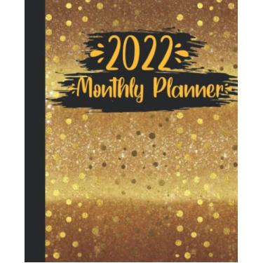 Imagem de 2022 Monthly Planner with Wonderful Circles And Gold Background Cover: 2022 Monthly Calendar and Organizer | Plan Goals for every Month, Books to ... Incomes and Outgoings Planner| 7.5 * 9.25