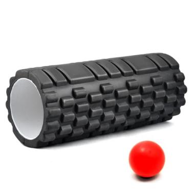 Imagem de Healthing Rolo Massagem Foam Roller + Bola De Massagem Lacrosse, 65 mm, Preto, Silicone e PVC, Ferramentas de Massagem, Alívio da Dor Muscular e Melhora da Mobilidade