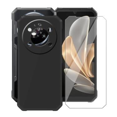 Imagem de YQINHHME Capa protetora de TPU macia preta para Fossibot F109 5G (6,7 polegadas) com 1 protetor de tela de vidro temperado, capa fina de silicone à prova de choque para Fossibot F109 5G - preta