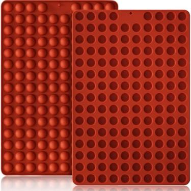 Imagem de Formas em formato de semiesfera de silicone HKNMTT 296 cavidades redondas, para petiscos de cachorro, lanches, doces, gotas de chocolate, biscoito, cera, iogurte, meia bola pequena, seguro para forno