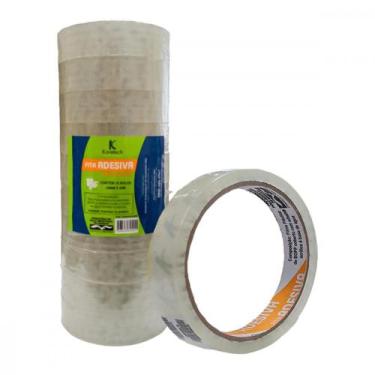 Imagem de Fita Adesiva Embalagem Koretech Transparente 24Mm X 45M - Kit C/10 Pec