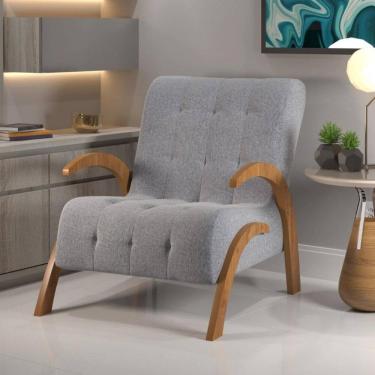 Imagem de Poltrona 65cm Linho Bari Viero Móveis
