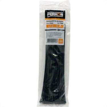 Imagem de Abracadeira Nylon Perkon Preta 3,5X300 100 Pecas 1286