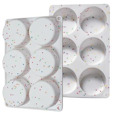 Imagem de Moldes de silicone para mordida de ovo, 2 pacotes de moldes de silicone para frittata, copos profundos de 7,6 cm, molde de ovo sous vide, moldes redondos para ovos, sanduíches, omeletes, rolos de