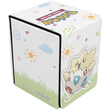 Imagem de Ultra Pro - Togepi Alcove Flip Deck Box para Pokémon, soluções de armazenamento de cartões, caixa durável, organização de decks, proteção segura, suporte elegante, arte divertida, armazenamento de
