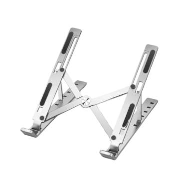 Imagem de Suporte Ergonômico para Notebook em Alumínio – Ajustável em 6 Ângulos, Dobrável e Compacto para Desktop. Compatível com MacBook, iPad, HP, Dell, Lenovo (10-17 Polegadas)