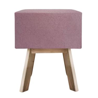 Imagem de Puff Banqueta Quadrada Retrô Suede - Rosê