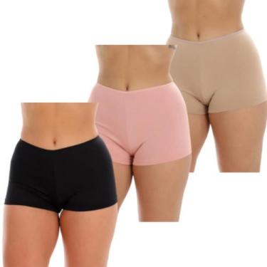 Imagem de Kit 3 Short Íntimo Curto Anágua Segunda Pele Feminina Adulta - Lelu Mo