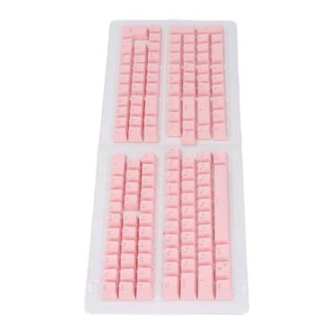Imagem de Teclado de Teclado, Perfil OEM Finicário Fosco ABS ABS ABS CAPS 132 CAPA TECLADOR TECLADOR CAPS RUSSIAN CAPS PARA 61 62 64 68 84 87 104 108 Teclados (Rosa)