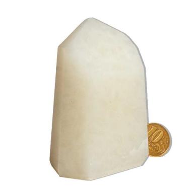 Imagem de Ponta Alabastro Pedra Natural Gerador 8cm 247g Classe A - CristaisdeCu