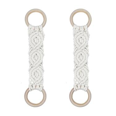 Imagem de 2 peças de suporte de toalha de prato de crochê feito à mão boho macramê suporte de toalha de cozinha anel pendurado toalhas de mão de cozinha para Natal, inauguração de casa, aniversário, dia das