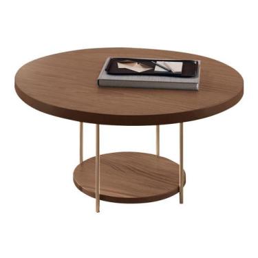 Imagem de Mesa de Centro Sky Redonda com Tampo MDF - HB Móveis, Castanho