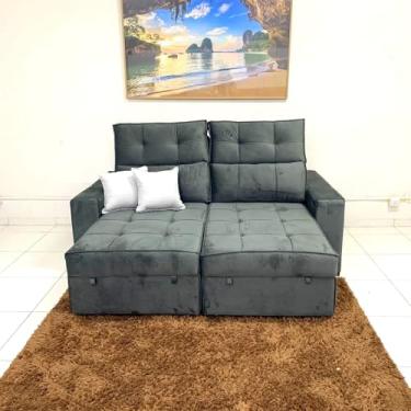 Imagem de Sofá Modelo Onix Retrátil confortável 2,10m Cinza