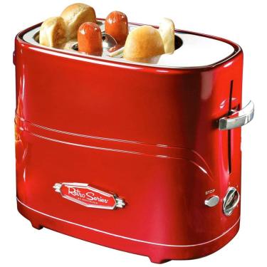 Imagem de Torradeira Retrô para até 2 Cachorros Quentes com Mini Pinças, 110V Nostalgia, Vermelha